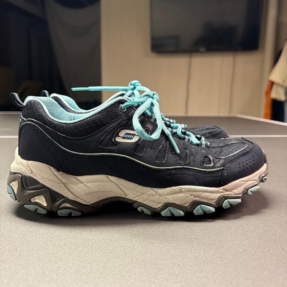 Skechers D'Lites Memory Foam Women's Trail Walking Sneakers Black Blue Size 7.5 - Picture 5 of 9